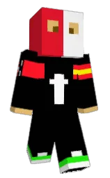 black and crimson Minecraft skin — Classic model — first worn by JZUACHU