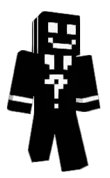 black and white Minecraft skin — Classic model — first worn by Entity0_