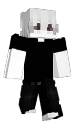 black and white Minecraft skin — Classic model — first worn by zyvornn