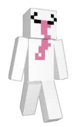 white and deep blush Minecraft skin — Classic model