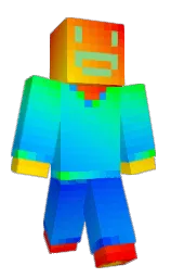 pizazz and red Minecraft skin — Classic model — first worn by Briginal_Bame
