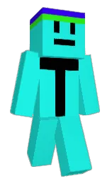 bright turquoise and black Minecraft skin — Classic model