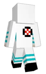 white and robin's egg blue Minecraft skin — Classic model