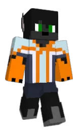 cod gray and flush orange Minecraft skin — Classic model — first worn by MoxieMouse24