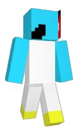 cyan / aqua and white Minecraft skin — Classic model