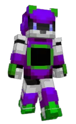 Clockingame's Minecraft skin wearing the Purple Heart cape