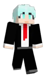 black and frosted mint Minecraft skin — Classic model