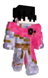 violet red and black Minecraft skin — Classic model — first worn by GL1TCH_GUY