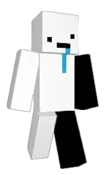 white and black Minecraft skin — Classic model