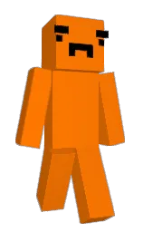 flush orange and black Minecraft skin — Slim model