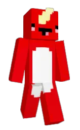 red and white Minecraft skin — Classic model — first worn by The_Red_Narwhal