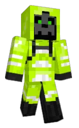 lime and black Minecraft skin — Classic model