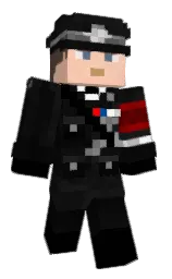 black and cod gray Minecraft skin — Classic model — first worn by Falkomat2000