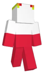 white and alizarin crimson Minecraft skin — Classic model