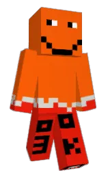 blaze orange and scarlet Minecraft skin — Classic model — first worn by llkoMC