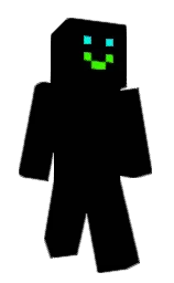 black and cyan / aqua Minecraft skin — Classic model — first worn by light13578