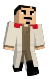white rock and tobacco brown Minecraft skin — Classic model — first worn by KashPacko