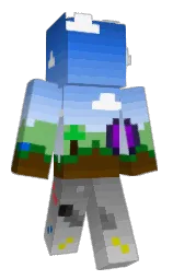 white and fun blue Minecraft skin — Classic model