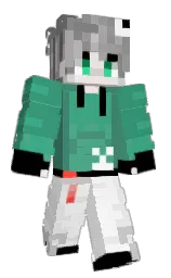 ocean green and white Minecraft skin — Classic model