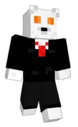 white and black Minecraft skin — Classic model