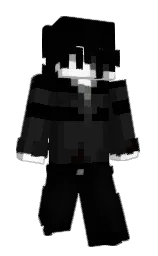 black and cod gray Minecraft skin — Slim model