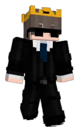 black and dorado Minecraft skin — Classic model — first worn by FrazPlayz