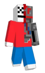 white and torch red Minecraft skin — Classic model — first worn by SACRO_BOSCO