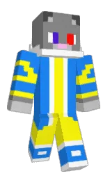 dodger blue and gray Minecraft skin — Slim model