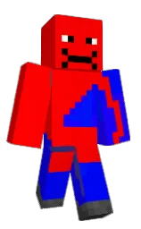 red and blue Minecraft skin — Classic model