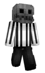 black and white Minecraft skin — Classic model