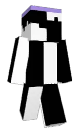 black and white Minecraft skin — Classic model — first worn by crylas
