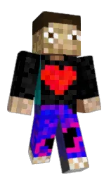 black and blue Minecraft skin — Classic model — first worn by Kokolokosech