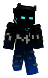 black and blue charcoal Minecraft skin — Classic model — first worn by Mythx47