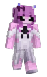 lavender gray and fuchsia pink Minecraft skin — Slim model