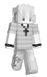 black and white Minecraft skin — Slim model — first worn by wl1nteX