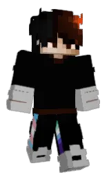 black and silver Minecraft skin — Classic model — first worn by 0IFoxI0