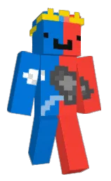 red orange and science blue Minecraft skin — Classic model