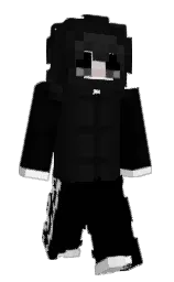 black and cod gray Minecraft skin — Slim model — first worn by qSieteh