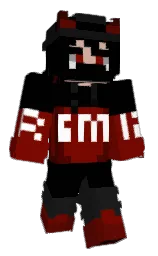 black and maroon Minecraft skin — Classic model — first worn by Remix2929