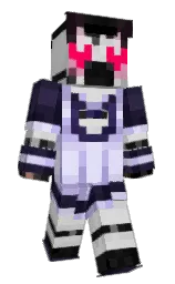 ZebraPantz's Minecraft skin wearing the Menace cape