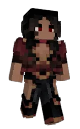black and leather Minecraft skin — Slim model — first worn by Lychena