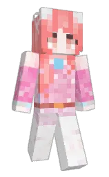 white and vivid tangerine Minecraft skin — Slim model — first worn by YYu_w