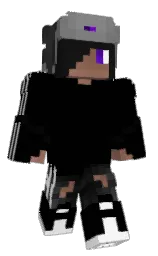 black and white Minecraft skin — Classic model — first worn by HYPN0TIST