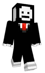 black and white Minecraft skin — Classic model