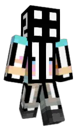 white and black Minecraft skin — Classic model — first worn by cross17aaaa