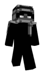 black and gray Minecraft skin — Slim model — first worn by Ehxyy