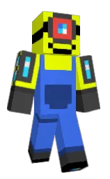 black and chartreuse yellow Minecraft skin — Classic model