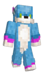 Hakogori's Minecraft skin wearing the Purple Heart cape