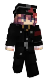 black and cod gray Minecraft skin — Slim model — first worn by twinkle_XD