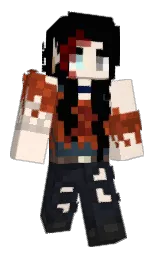 black and peach cream Minecraft skin — Classic model — first worn by kinshi_